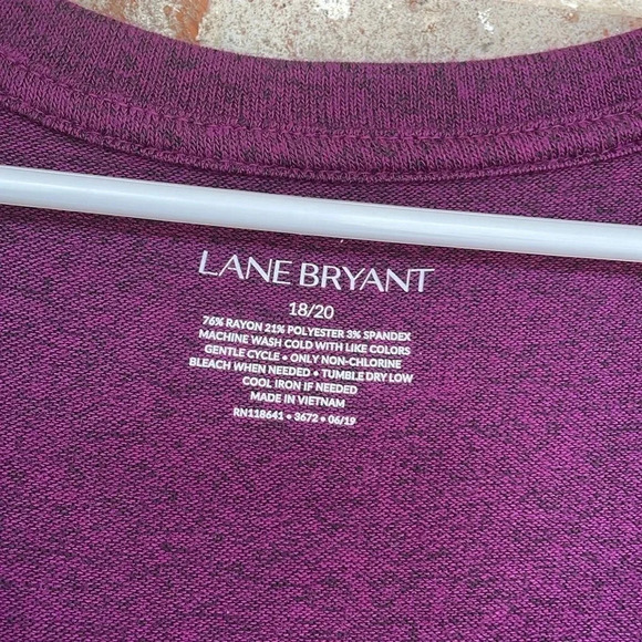 Lane Bryant Purple 3/4 Sleeved Scoop Neck Blouse - Picture 3 of 8